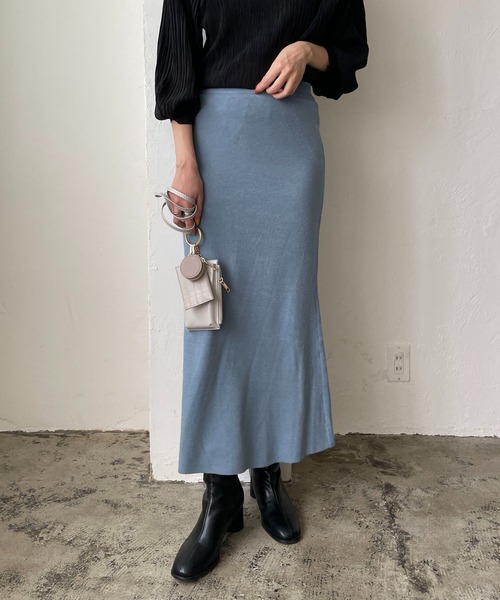 CAPRICIEUX LE'MAGE（カプリシューレマージュ）の「〈抗菌消臭〉ニットスカート（スカート・レディース・チャコールグレー/ベージュ/ブルー/レッド・FREE）」の3枚目の写真