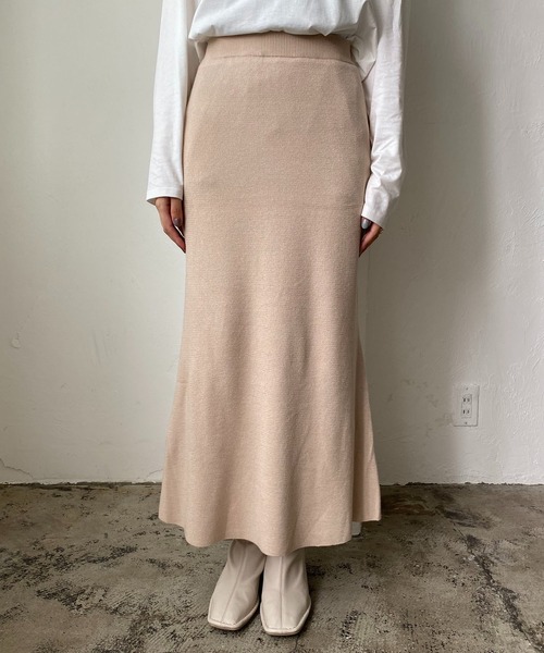 CAPRICIEUX LE'MAGE（カプリシューレマージュ）の「〈抗菌消臭〉ニットスカート（スカート・レディース・チャコールグレー/ベージュ/ブルー/レッド・FREE）」の5枚目の写真