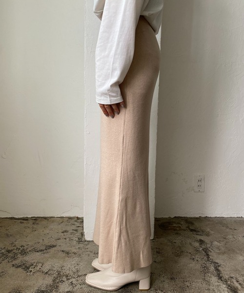 CAPRICIEUX LE'MAGE（カプリシューレマージュ）の「〈抗菌消臭〉ニットスカート（スカート・レディース・チャコールグレー/ベージュ/ブルー/レッド・FREE）」の6枚目の写真