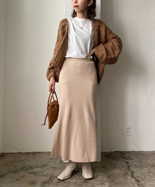 CAPRICIEUX LE'MAGE（カプリシューレマージュ）の「〈抗菌消臭〉ニットスカート（スカート・レディース・チャコールグレー/ベージュ/ブルー/レッド・FREE）」の14枚目の写真