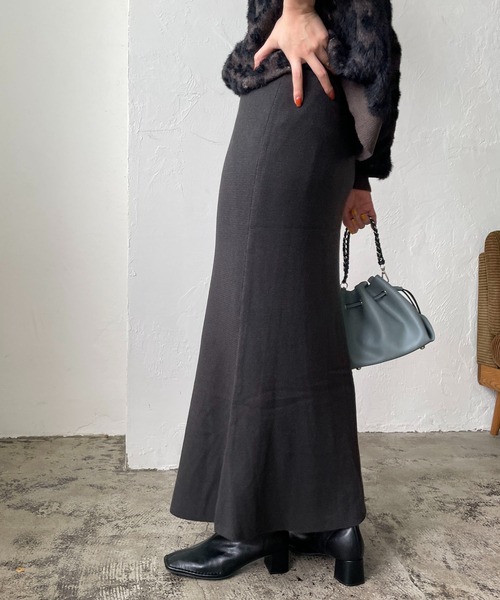 CAPRICIEUX LE'MAGE（カプリシューレマージュ）の「〈抗菌消臭〉ニットスカート（スカート・レディース・チャコールグレー/ベージュ/ブルー/レッド・FREE）」の20枚目の写真