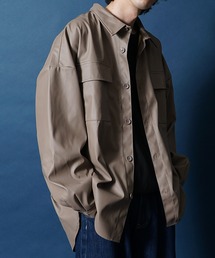 【JOKER】ルーズシルエットオーバーサイズCPOレザージャケット フェイクレザービッグサイズジャケット 春服