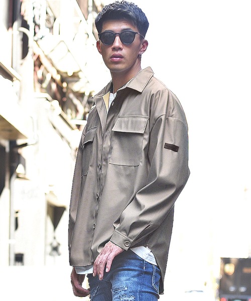 JOKER（ジョーカー）の「【JOKER】ルーズシルエットオーバーサイズCPOレザージャケット フェイクレザービッグサイズジャケット 春服（ブルゾン・メンズ・ブラック/グレー系その他・L/XL/M）」の6枚目の写真