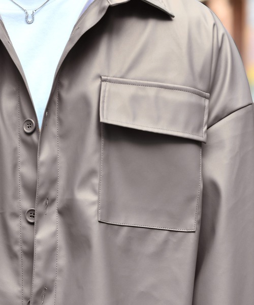 JOKER（ジョーカー）の「【JOKER】ルーズシルエットオーバーサイズCPOレザージャケット フェイクレザービッグサイズジャケット 春服（ブルゾン・メンズ・ブラック/グレー系その他・L/XL/M）」の9枚目の写真