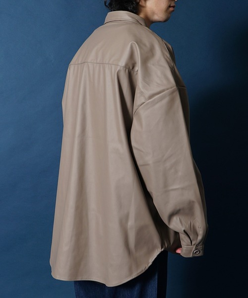 JOKER（ジョーカー）の「【JOKER】ルーズシルエットオーバーサイズCPOレザージャケット フェイクレザービッグサイズジャケット 春服（ブルゾン・メンズ・ブラック/グレー系その他・L/XL/M）」の16枚目の写真