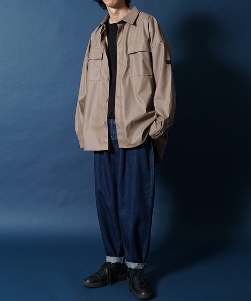 JOKER（ジョーカー）の「【JOKER】ルーズシルエットオーバーサイズCPOレザージャケット フェイクレザービッグサイズジャケット 春服（ブルゾン・メンズ・ブラック/グレー系その他・L/XL/M）」の17枚目の写真