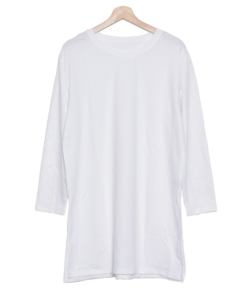Felt-Maglietta(フェルトマリエッタ)の「サイドスリットルーズカットソー長袖(Tシャツ/カットソー・レディース・ブラック/モカ/ホワイト/ダークグレー・FREE/X-LARGE/XX-LARGE)」の20枚目の写真