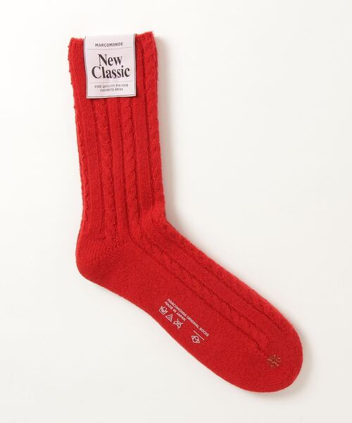 MARCOMONDE（マルコモンド）の「MARCOMONDE（マルコモンド）WHOLEGARMENT WOOL SOX/ホールガーメントウールソックス（ソックス/靴下・メンズ・レッド/ホワイト/チャコール/ブラウン・3）」の4枚目の写真