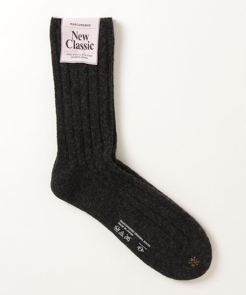 MARCOMONDE（マルコモンド）の「MARCOMONDE（マルコモンド）WHOLEGARMENT WOOL SOX/ホールガーメントウールソックス（ソックス/靴下・メンズ・レッド/ホワイト/チャコール/ブラウン・3）」の3枚目の写真