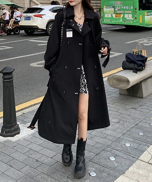 FRP（エフアールピー）の「YUGA　ルーズローブタイプ　ロングコート（ステンカラーコート・レディース・ブラック・XL/L/S/M）」の19枚目の写真