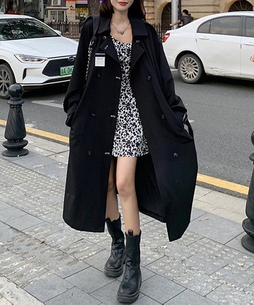 FRP（エフアールピー）の「YUGA　ルーズローブタイプ　ロングコート（ステンカラーコート・レディース・ブラック・XL/L/S/M）」の15枚目の写真