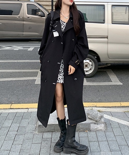 FRP（エフアールピー）の「YUGA　ルーズローブタイプ　ロングコート（ステンカラーコート・レディース・ブラック・XL/L/S/M）」の20枚目の写真