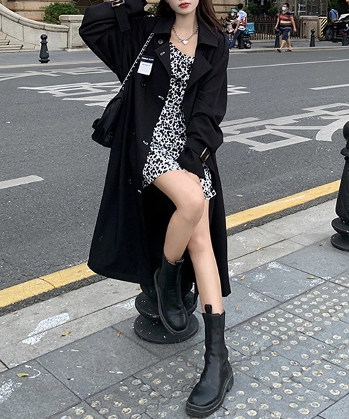 FRP（エフアールピー）の「YUGA　ルーズローブタイプ　ロングコート（ステンカラーコート・レディース・ブラック・XL/L/S/M）」の5枚目の写真