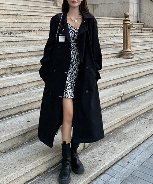 FRP（エフアールピー）の「YUGA　ルーズローブタイプ　ロングコート（ステンカラーコート・レディース・ブラック・XL/L/S/M）」の18枚目の写真