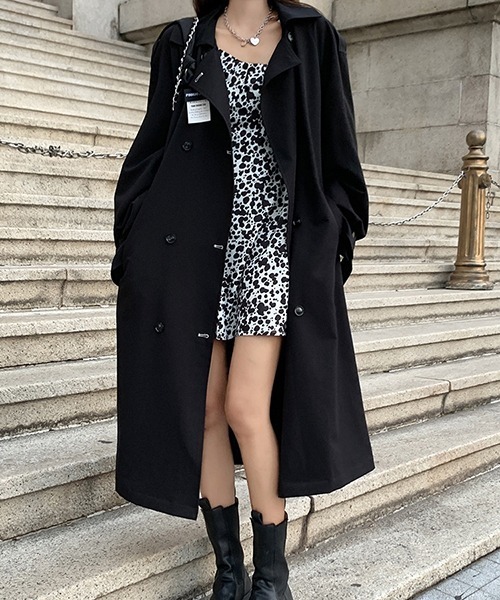 FRP（エフアールピー）の「YUGA　ルーズローブタイプ　ロングコート（ステンカラーコート・レディース・ブラック・XL/L/S/M）」の4枚目の写真