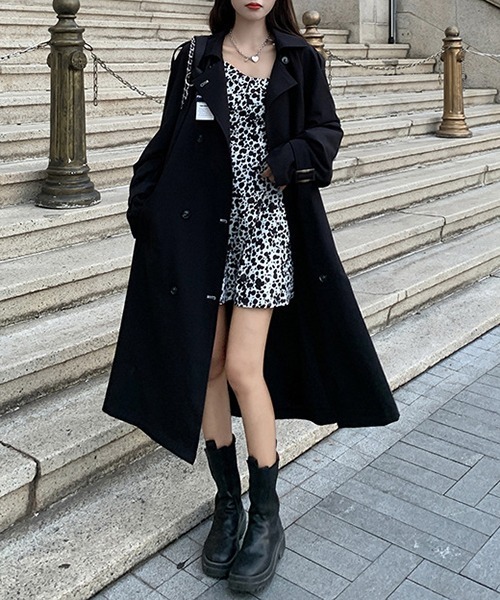 FRP（エフアールピー）の「YUGA　ルーズローブタイプ　ロングコート（ステンカラーコート・レディース・ブラック・XL/L/S/M）」の8枚目の写真