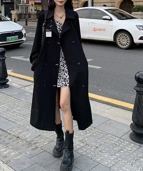 FRP（エフアールピー）の「YUGA　ルーズローブタイプ　ロングコート（ステンカラーコート・レディース・ブラック・XL/L/S/M）」の13枚目の写真