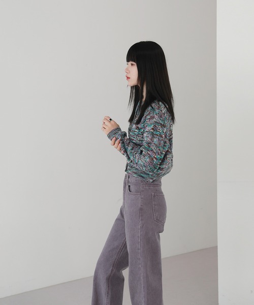 by muni:r（バイ ムニール）の「ねじり ラウンド ネック ニット カーディガン（ニット/セーター・レディース・アイボリー/ブラック/パープル・FREE）」の12枚目の写真