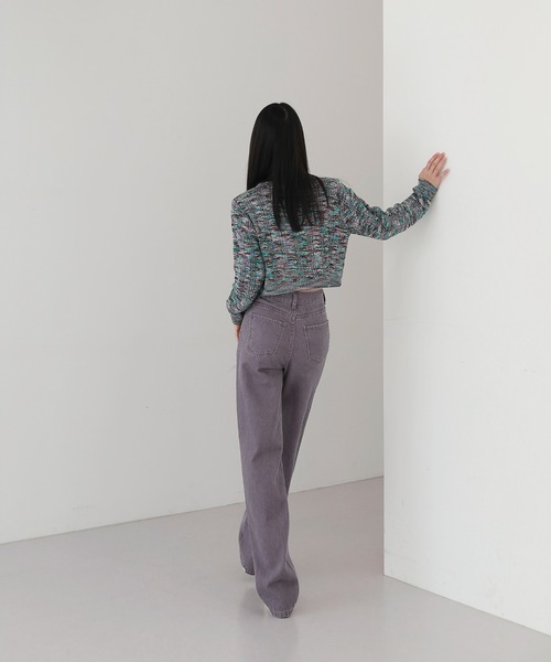 by muni:r（バイ ムニール）の「ねじり ラウンド ネック ニット カーディガン（ニット/セーター・レディース・アイボリー/ブラック/パープル・FREE）」の7枚目の写真