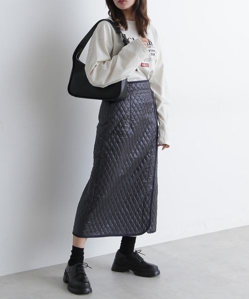 FREE'S MART（フリーズマート）の「【Sシリーズ対応】◆キルティングIラインスカート（スカート・レディース・ブラック/ブラウン・SMALL/MEDIUM）」の6枚目の写真