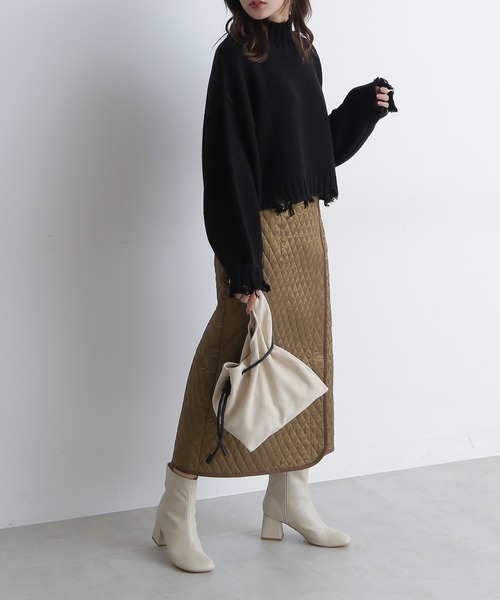 FREE'S MART（フリーズマート）の「【Sシリーズ対応】◆キルティングIラインスカート（スカート・レディース・ブラック/ブラウン・SMALL/MEDIUM）」の5枚目の写真