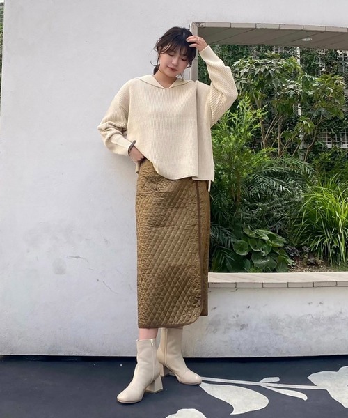 FREE'S MART（フリーズマート）の「【Sシリーズ対応】◆キルティングIラインスカート（スカート・レディース・ブラック/ブラウン・SMALL/MEDIUM）」の7枚目の写真