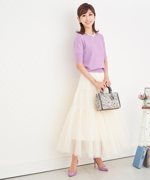 Prima Scherrer（プリマシェレル）の「ニット ベーシック インナー 5分袖 Prima Scherrer（ニット/セーター・レディース・ピンク/ベージュ/ラベンダー/ブラック・S/M）」の8枚目の写真