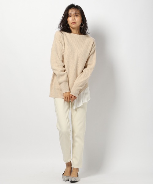 BARNYARDSTORM（バンヤードストーム）の「BARNYARDSTORM / プリーツアシメヘムニット（ニット/セーター・レディース・ブラック/ベージュ/ネイビー/ブラウン/その他1・1/0）」の16枚目の写真