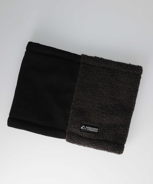 Right-on（ライトオン）の「ボア切り替えネックウォーマー（ネックウォーマー/スヌード・メンズ・ブラック/グレー・フリー）」の2枚目の写真