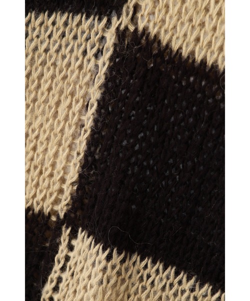 ROSE BUD（ローズバッド）の「透かし編みチェック柄ニット（ニット/セーター・レディース・ブラック/オレンジ・1）」の8枚目の写真