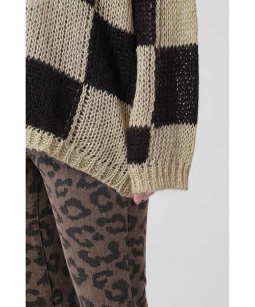 ROSE BUD（ローズバッド）の「透かし編みチェック柄ニット（ニット/セーター・レディース・ブラック/オレンジ・1）」の18枚目の写真