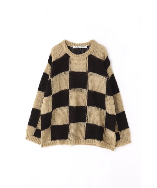 ROSE BUD（ローズバッド）の「透かし編みチェック柄ニット（ニット/セーター・レディース・ブラック/オレンジ・1）」の20枚目の写真