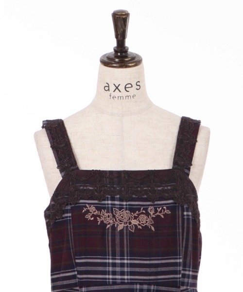 axes femme(アクシーズファム)の「タータンチェック柄ジャンスカ(ジャンパースカート・レディース・ブルーグリーン/マスタード/ワイン・MEDIUM)」の11枚目の写真