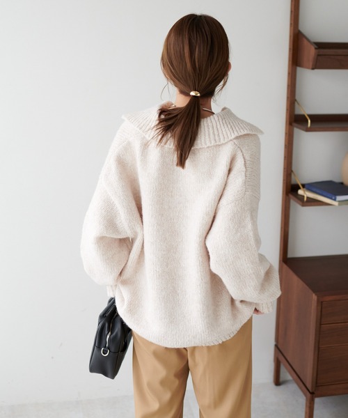 DISCOAT(ディスコート)の「スキッパーチュニック(ニット/セーター・レディース・アイボリー/グレー/グリーン・FREE)」の10枚目の写真