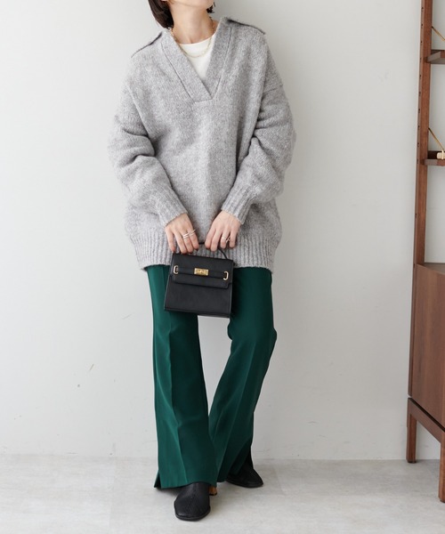 DISCOAT(ディスコート)の「スキッパーチュニック(ニット/セーター・レディース・アイボリー/グレー/グリーン・FREE)」の14枚目の写真