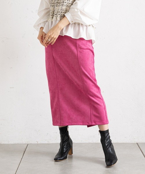 prose verse（プロズヴェール）の「バックジップロング丈ナロースカート（スカート・レディース・ブラック/ブルー/ピンク/グリーン・MEDIUM）」の2枚目の写真