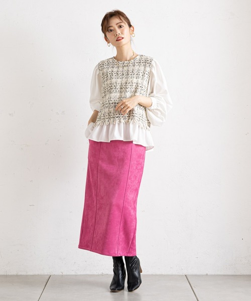 prose verse（プロズヴェール）の「バックジップロング丈ナロースカート（スカート・レディース・ブラック/ブルー/ピンク/グリーン・MEDIUM）」の14枚目の写真