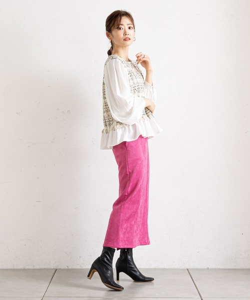 prose verse（プロズヴェール）の「バックジップロング丈ナロースカート（スカート・レディース・ブラック/ブルー/ピンク/グリーン・MEDIUM）」の16枚目の写真