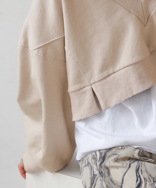 Bab（バブ）の「深Vネックショート丈スウェット（スウェット・レディース・ベージュ/ピンク/ライトグリーン・FREE）」の18枚目の写真