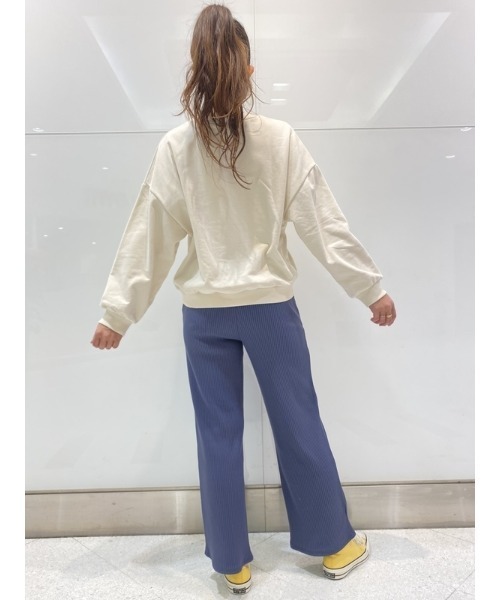 GAP（ギャップ）の「ハイライズ  リブ編みワイドストレートパンツ（その他パンツ・レディース・ブラック/ベージュ/ブルー/アイボリー・S/XS/XXS/M/L）」の18枚目の写真