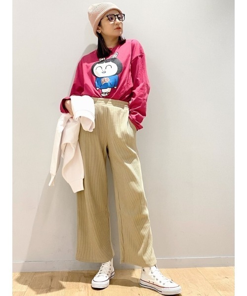 GAP（ギャップ）の「ハイライズ  リブ編みワイドストレートパンツ（その他パンツ・レディース・ブラック/ベージュ/ブルー/アイボリー・S/XS/XXS/M/L）」の12枚目の写真