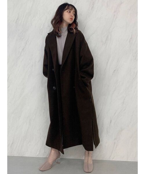 dazzlin(ダズリン)の「ビッグシルエットチェスターコート(チェスターコート・レディース・モカ/ブラウン/アイボリー・FREE)」の7枚目の写真