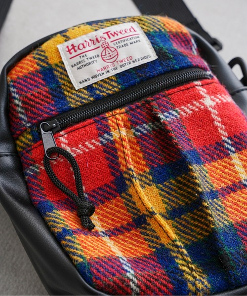 HARRIS TWEED（ハリスツイード）の「ハリスツイードチェックミニショルダー（ショルダーバッグ・メンズ・ブラウン/レッド・FREE）」の5枚目の写真