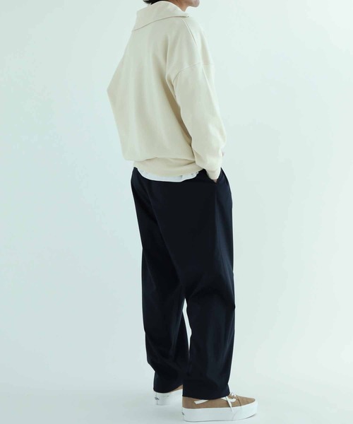 ADAM ET ROPE'（アダムエロペ）の「【WEB限定】ビッグカラー ハーフジップ ルーズスウェット（スウェット・メンズ・チャコールグレー/ブラック/ネイビー/ホワイト系その他2・M/L）」の7枚目の写真