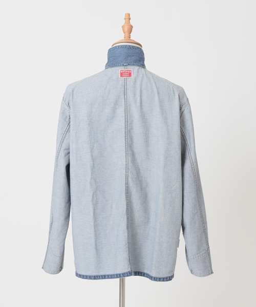 JOURNAL STANDARD ノーカラーデニムカバーオール(ホワイト) JOURNAL STANDARD（ジャーナルスタンダード）の「【WHITE FIELD