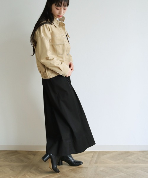 vingtrois（バントロア）の「【Vingtrois】カラーステッチワークデザインショート丈ブルゾン（ブルゾン・レディース・ブラック/ベージュ/カーキ/アイボリー・M）」の8枚目の写真