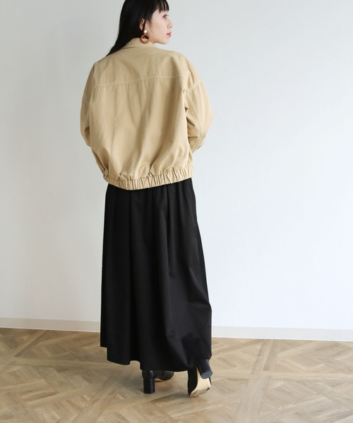 vingtrois（バントロア）の「【Vingtrois】カラーステッチワークデザインショート丈ブルゾン（ブルゾン・レディース・ブラック/ベージュ/カーキ/アイボリー・M）」の15枚目の写真