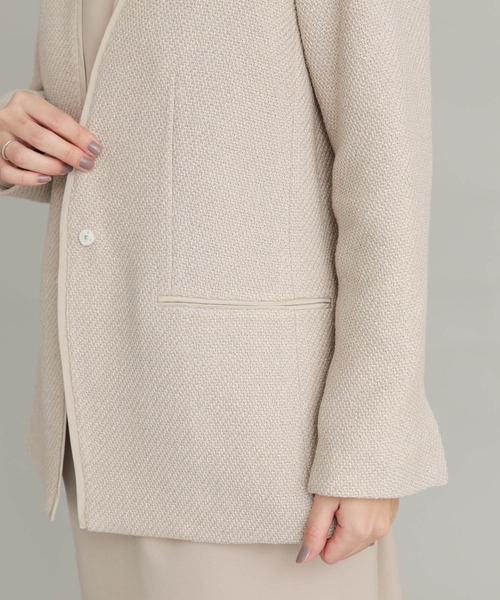 URBAN RESEARCH DOORS(アーバンリサーチドアーズ)の「ツィードVネックロングジャケット(テーラードジャケット・レディース・ネイビー/ベージュ系その他・ONE)」の18枚目の写真