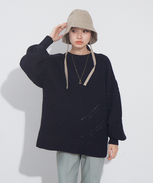 NOMINE(ノミネ)の「カノコオーバーサイズ2WAYカーディガン(カーディガン/ボレロ・レディース・ホワイト/ブルー/レモンイエロー/ダークネイビー・フリー)」の7枚目の写真