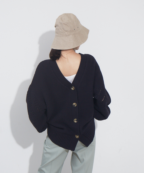 NOMINE(ノミネ)の「カノコオーバーサイズ2WAYカーディガン(カーディガン/ボレロ・レディース・ホワイト/ブルー/レモンイエロー/ダークネイビー・フリー)」の15枚目の写真